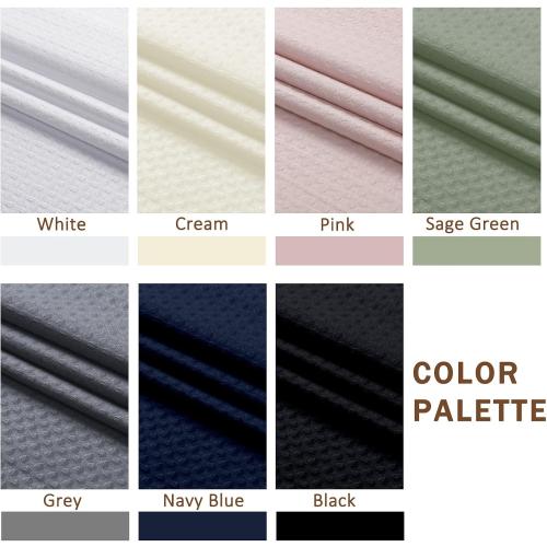 Extra Long White Shower Curtain 96 Inch Long 1 Piece, Waffle Embossed Textured Fabric Shower Curtains for Bathroom Large Hotel, Water Resistant, Machine Washable, 72Wx96L Inches