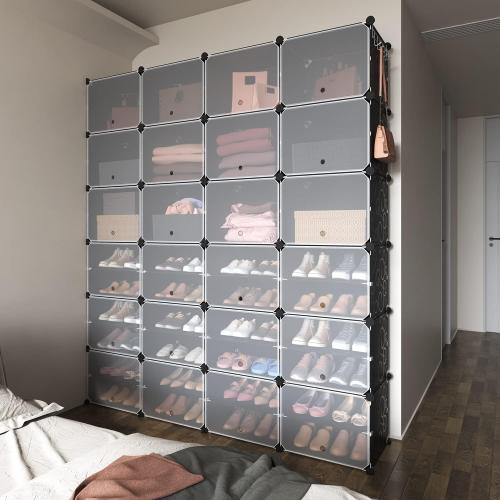 ROJASOP Shoe Storage Cabinet, 12-Tier Shoe Organizer 96 Pairs Extra Large Plastic Shoe Rack with Covers Portable Shoe Rack Organizer with Doors Big Shoe Rack for Closet Entryway Bedroom