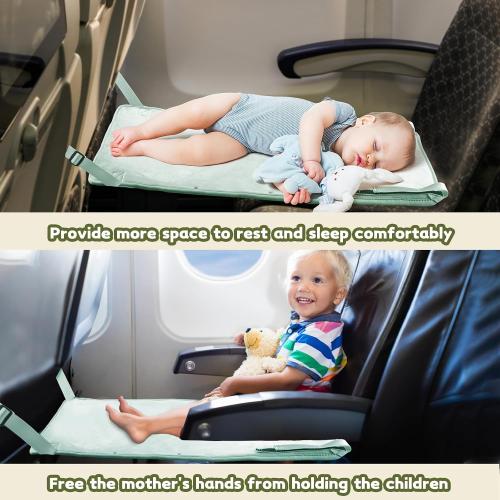 Toddler Airplane Bed, Airplane Seat Extender for Kids, Baby Travel Essentials, Green