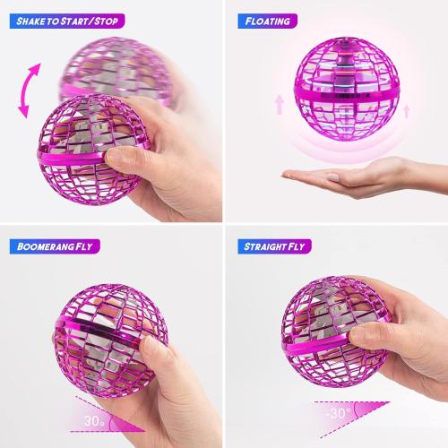 Hoofun Flying Orb Ball Toy 2023 Galaxy Ball,Cosmic Globe Boomerang Hover Orb Ball, Galactic Fidget Spinner, Hand Drone Ball, Kids Toys for Boys Age 6 7 8 9 10 11 12 Boys Girls Cool, Pink