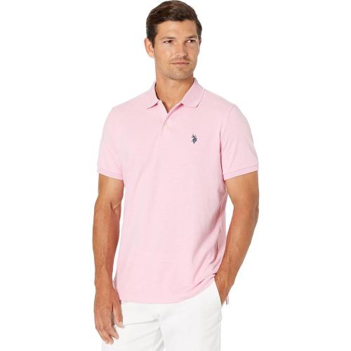 U.S. Polo Assn. Men's Standard Solid Interlock Shirt, Pink Sunset Heather,   Size XXL