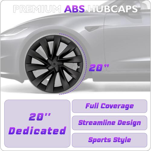 20 Inches Wheel Covers for 2025 2026 Tesla Model Y Juniper, Hub Protection Accessory, Replacement for Tesla Model Y 2025 Rim Protector, ABS Hubcaps 4-Piece
