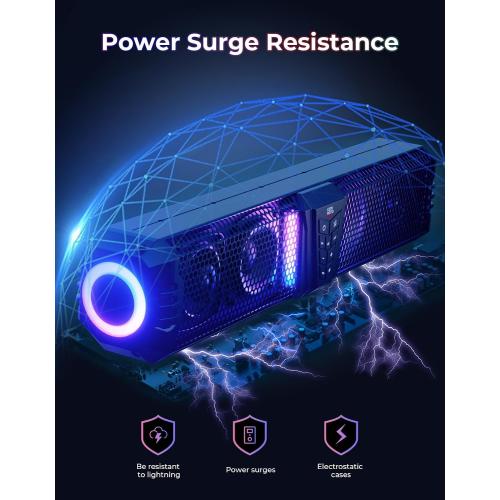 KEMIMOTO Midnight 60 26-inch UTV Sound Bar Waterproof IP66, 65Hz Deep Bass, APP Control Multicolor Lights, Metal-Built Soundbar Bluetooth for ATV Golf Cart Marine Boat fits 1-2 Roll Bar