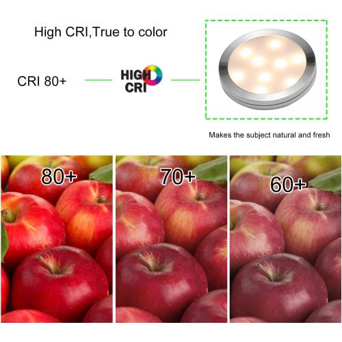 AIBOO Dimmable LED Under Cabinet Puck Lights 3 Lamps Kit with RF Remote Control for Home Kitchen Counter Lighting (Warm White 2700K)