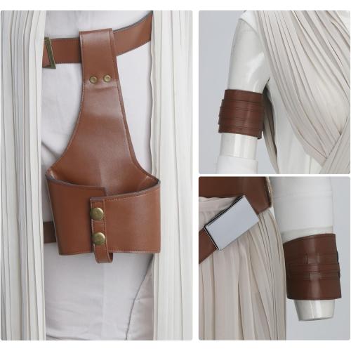 Size Large Womens Rey Costume Adult Jedi Cosplay Suits Deluxe Tops Pants Outfit Full Set with Belt for Halloween