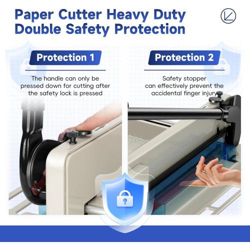 12 Inch Guillotine Paper Cutter Heavy Duty,Paper Cutter Heavy Duty for A4 Paper, 400 Sheet Capacity,White Paper Cutter Heavy Duty for Office Home School