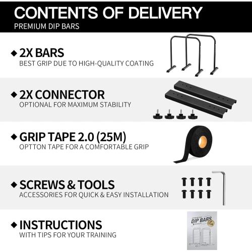 2026 Upgrade World's Best Strongest Premium Dip Bars with Adjustable Ultra-Stable Settings & Non-Slip Feet - USA Original Patent, USA Designed, USA Shipped, USA Warranty