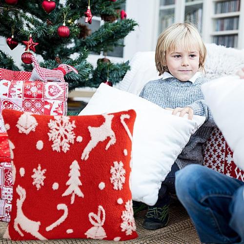 Christmas Winter Holiday Pillowcase Soft Decorative Cushion Cover Festival Pillow Case Jacquard Cushion Case for Sofa Decoration