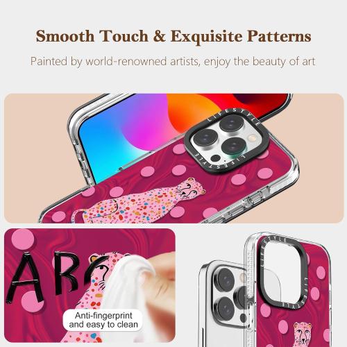 for iPhone 16 Pro Max Case with Exclusive Pink Cheetah Design, Anti-Scratch Soft TPU Slim Fit Shockproof Protective Case for iPhone 16 Pro Max Women Girls, Raised Camera Protection