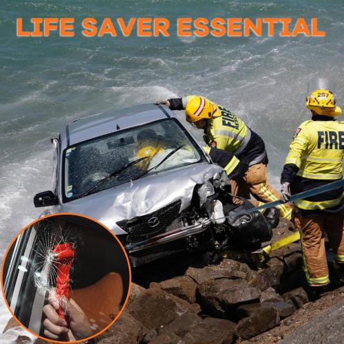 SINSEN Car Safety Hammer Set of 2 Emergency Escape Tool Auto Car Window Glass Hammer Breaker and Seat Belt Cutter Escape 2-in-1 for Family Rescue & Auto Emergency Escape Tools