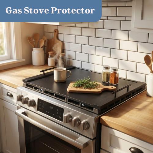 Wooden Stove Top Cover 30x22 with Handles for Gas Electric, Sink
