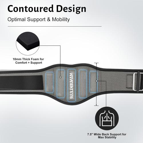 MANUEKLEAR Gym Weight Lifting Belt Weight Lifting Workout Weightlifting Powerlifting Belt for Men Women - 7.5inch - Bodybuilding Fitness Back Support for Cross Training, Squats, Lunges