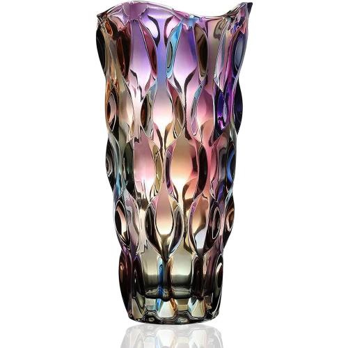 CEMABT Glass Vases for Flowers，Thickened 3.4 lb Morden vases for Tables Centerpieces, vase for Home Decor, Crystal,Colorful and Clear Rose Large Vases Christmas Day Gifts(Heavy Duty)