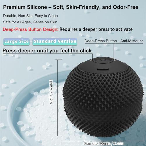 Vibrating Massage Ball with Heat, 7 Modes, Memory Function, Myofascial Release, Deep Tissue Muscle Recovery Ball for Trigger Point Massage - Mobility Ball Back & Hip Release Tool (Black)
