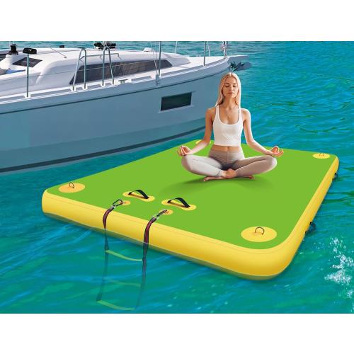 Inflatable Floating Dock for Lakes, Thick and Extra Wide Lake Floats for Adults, Non-Slip Air Dock Platform with Portable Carrying Bag, Floating Platform Island for Pool Beach Ocean
