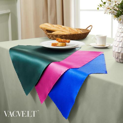 Pink 20x20 VACVELT 12 Pack Hot Pink Satin Napkins 20x20 Inch for Wedding, Elegant Dinner, Square Table Decor, Restaurant, Banquet, Graduation Party - Scalloped Silky Cloth