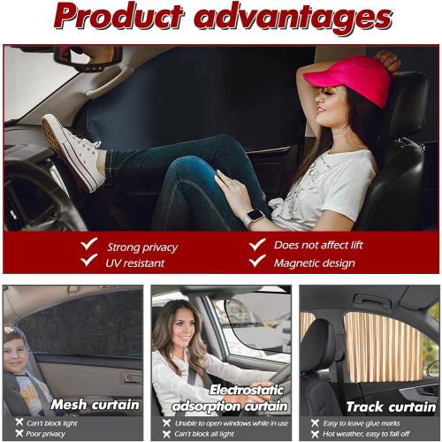 XCBYT Car Window Shades - 4 Pack Car Window Covers 99% UV Protection Magnetic Fordable Privacy Sun Shade for Baby Forester 2019-2023