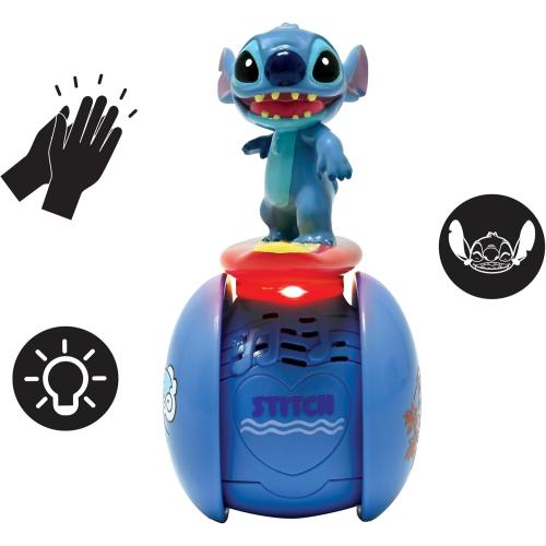 LEXiBOOK, Disney Stitch, The Interactive Surfer Stitch Robot – Self-Balancing, Light and Sound Effects, Portable Toy with Reactive Sensors, Blue, ROB01D