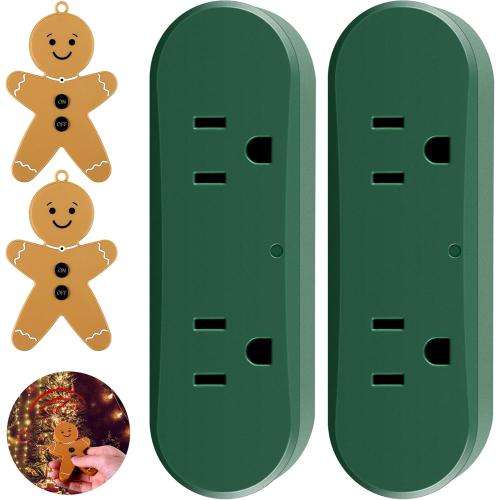 Enhon Wireless Remote Switch for Christmas Tree Lights, Gingerbread Man Wireless Remote for Christmas Tree Lighting Controller On Off Touch (2 Pack)