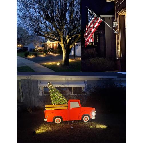SUNVIE Dusk to Dawn Outdoor Lighting 120V LED Spot Lights Outdoor Landscape Spotlights with Photocell Sensor Waterproof Outdoor Spot Lights for Yard 7W Outdoor Spotlight Flag Light for Garden Tree