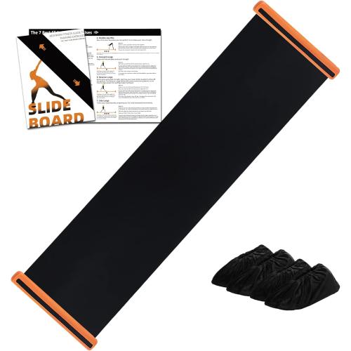 Slide Board For Working Out For Beginners And Pros, 4.6’/6’ Exercise Slide Board With 2 Sets of Shoes Booties