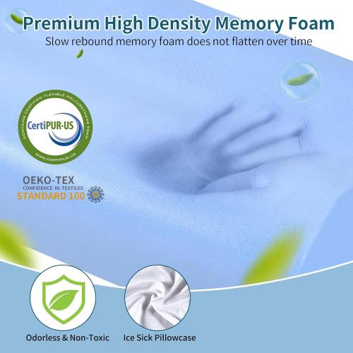 Cervical Neck Pillow for Pain Relief, Contour Memory Foam Pillows Ergonomic Pillow for Sleeping Bed Pillow Neck Support with Cooling Pillowcase Orthopedic Pillow for Side Back Sleepers