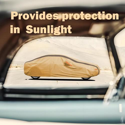 Car Cover Waterproof All Weather Compatible with Toyota Camry Sedan Solara (1996-2024), Outdoor Anti-UV Sun Rain Protection Full Exterior Cover (Camel with Brown)