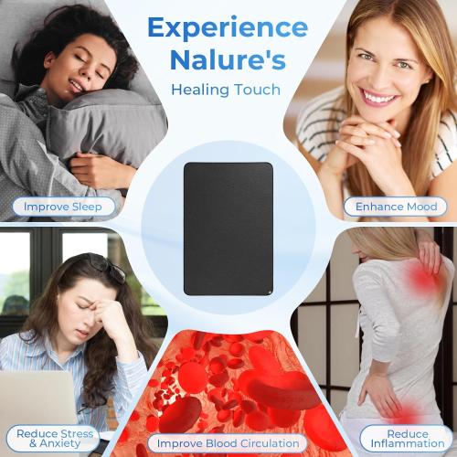 Professional Grounding Mat with Carbon Fiber Technology | 24x16 Indoor Earthing Pad   15ft Medical-Grade Cord | Cellular Energy Renewal & Inflammation Support