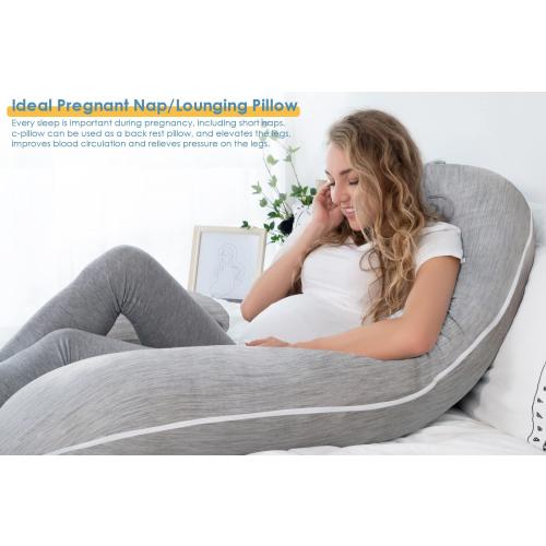 INSEN Cooling Pregnancy Pillow, Maternity Pillow for Pregnant Women, C Shaped for Side Sleeping(Cooling Silky Grey)
