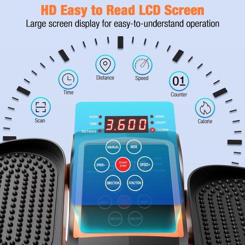 Under Desk Elliptical Exercise Machine, Ellipse Leg Exerciser as Seen on TV with Remote, 15 Adjustable Speed, Portable Leg Exerciser While Sitting for Seniors, Quiet Elliptical Machine for Home Office