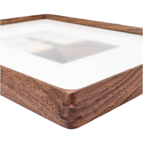 20x20 Solid Walnut Wood Picture Frame Matted to 18x18 | Shatterproof Plexiglass, Mortise-Tenon Build, Horizontal & Vertical Wall Mounting Square Large Display Frame
