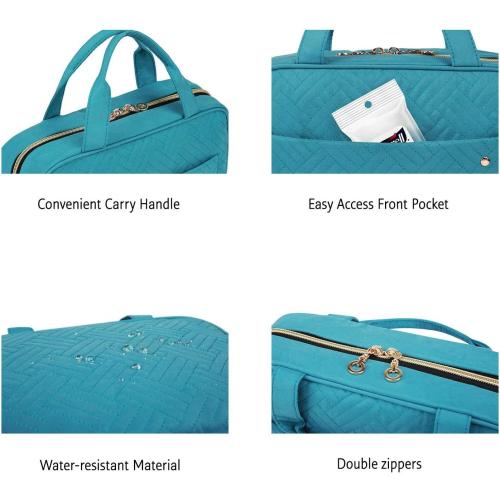 Toiletry Bag Travel Bag with Hanging Hook, Water-resistant Makeup Cosmetic Bag Travel Organizer for Accessories, Full Sized Container (Grey)