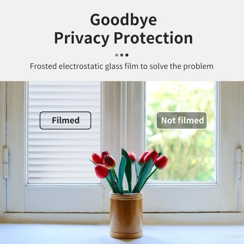 Window Privacy Film with Installation Tools, Blinds Pattern, Static Cling, Anti UV, Heat Control, Ideal for Home Shower Office Glass Door (Blinds Pattern, 35.4X78.7Inch)