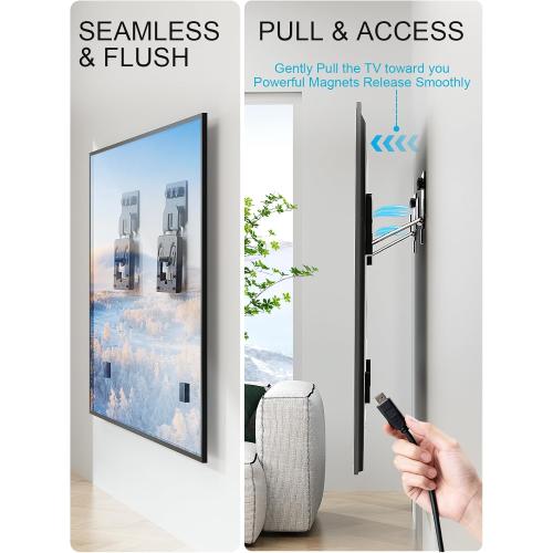 Ultra Slim TV Wall Mount Compatible with 14-80 Flat & Frame TVs Only, 0.3 Micro-Gap Low Profile TV Mount, Minimalist Look, Blends Any Interior, Hold up to 100Lbs