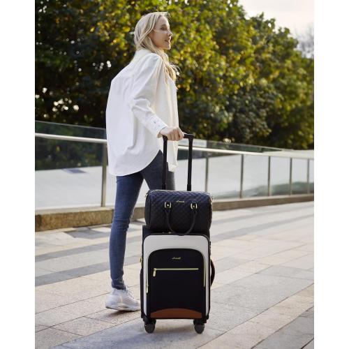 LOVEVOOK Carry On Luggage 22x14x9 Airline Approved, 20 Inch Softside Suitcases with Wheels, Lightweight Spinner Carry on Suitcase with TSA Lock, Water-Resistant Large Capacity Luggage for Travel