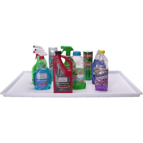 Waterproof 3  Gallon Under Sink Cabinet Mat/Liner Protector for Kitchen and Bathroom Vanity - 33 x 21 - White - Made in USA
