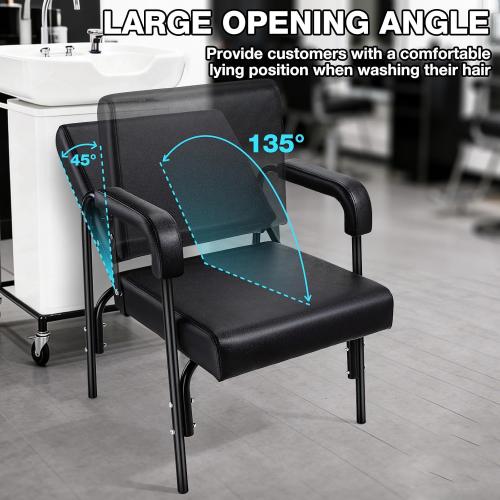 Salon Shampoo Chair Auto Reclining with Thick Cushions, Heavy Duty Shampoo Bowl Chairs for Salon Comfortable Hair Washing Chair for Home, Professional Spa Beauty Equipment for Hair Stylists, Barbers