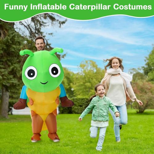 Inflatable Costume For Adults,Inflatable Caterpillar Riding Costume,Halloween Blow up Costume for Women Men Cosplay Parties
