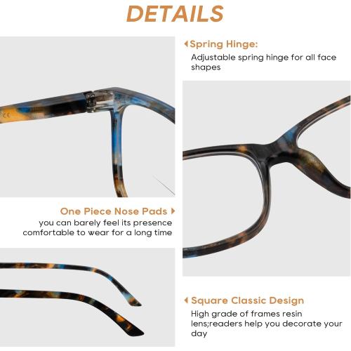 Bifocal Reading Glasses Women Clear Top Eyeglasses,Pattern Print Stylish Ladies Readers Spring Hinge