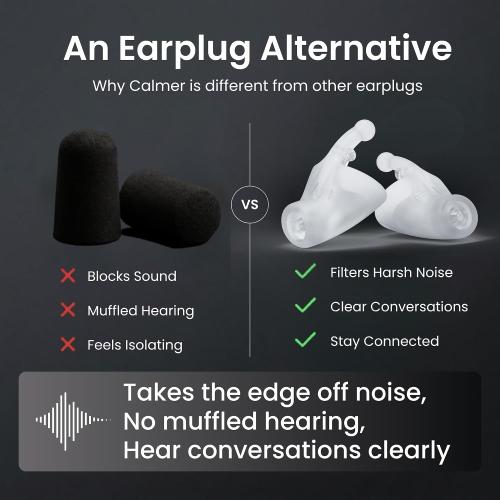 Flare Calmer Extra (Standard) | Earplug Alternative with -10 dB Sound Reduction | Stress Relief from Everyday Noise | No Muffling | Soft Silicone Ear Tool