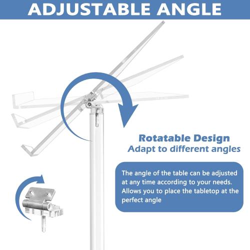 Podium Stand, Lecterns & Podiums, Acrylic Podium, Portable Podium Stand, Adjustable Angles with Metal Base, Podium for Classroom, Church, Weddings, Speech, 16 L x 12 W x 43 H, Clear