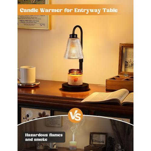 Innqoo Candle Warmer Lamp with Timer, Dimmable Candle Warmer for Jar Candles, Height Adjustable Wax Melts Warmer, Birthday Gifts for Women Mom, House Warming Gifts New Home Decor