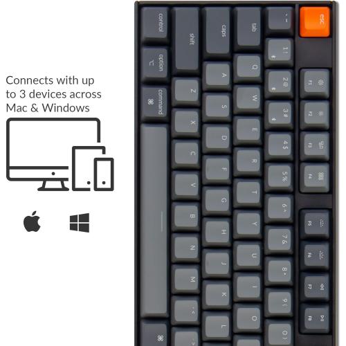 Keychron K10 Full Size 104 Keys Bluetooth Wireless Mechanical Gaming Keyboard for Mac Windows K Pro Brown Switch, Multitasking/White LED Backlight/USB C Wired Computer Keyboard