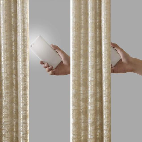 Sun Smart Cassius, Single Total Blackout Curtain for Bedroom, Luxurious Sheen Marble Jacquard, Window Treatment Panel, Rod Pocket Top, Easy to Hang, Fits 1.25 Rod, Machine Washable, 50 x 84 Gold