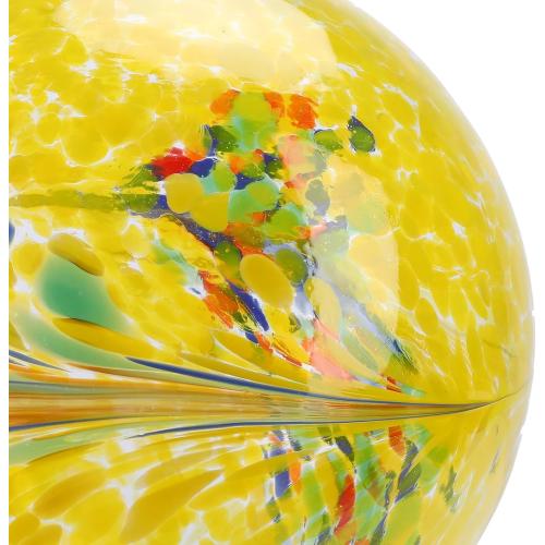 10 Inch Gazing Ball Glass Reflective Garden Globe Outdoor Gazing Globe Yard Ornament for Garden Yard Home Outdoor Decoration Yellow（NOT Solar