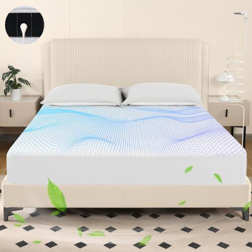 Grounding Sheets King Size, Grounded Fitted Bed Sheet 10% Pure Silver Fiber   90% Organic Cotton Bed Grounding Kit with grounding Cord for Improved Sleep & Wellness (White,King- 80x78x15)