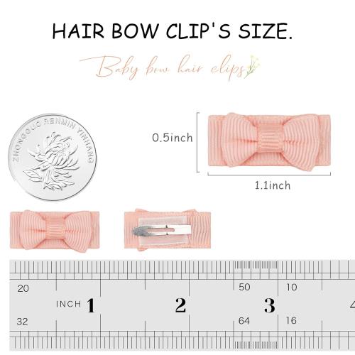 CÉLLOT 60Pcs Baby Hair Clips 1.2 Tiny Baby Bows Snap Hair Clips for Thin Hair Grosgrain Ribbon Hair Bows Clips for Baby Girls Toddlers Infant in Pairs