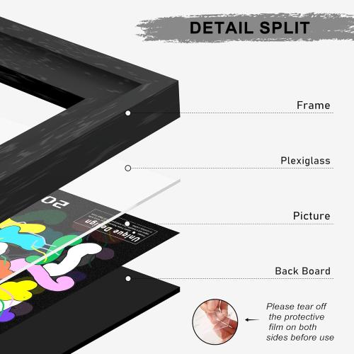 20×30 Frame Black, Hang Horizontally or Vertically, Perfect 20x30 Poster Frame for Photos, Posters & Artwork