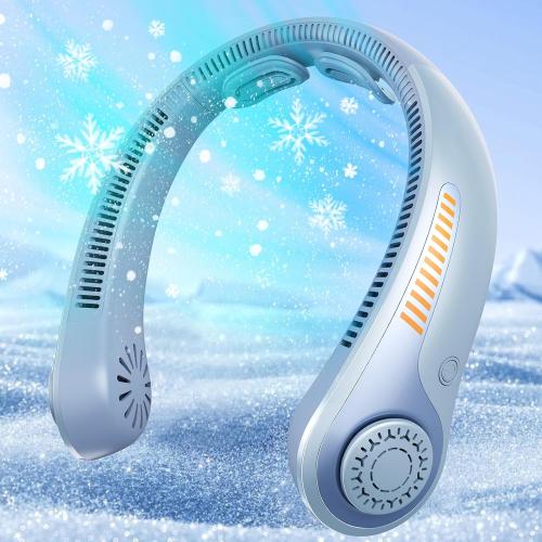 Portable Neck Fan - Rechargeable Personal Fan with Neck Support, 5000mAh, 5-Speed Quiet, Lightweight Long Lasting Bladeless Fan, Wearable Cooling Fan for Hot Flashes, Travel, Gifts for Men Women