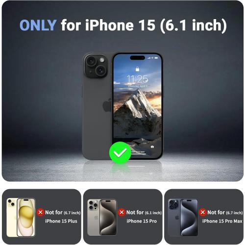 jaroco Magnetic for iPhone 15 Case Heavy Duty Protection Black | Compatible with MagSafe,Military Grade Drop Protection,Translucent Matte,Non-Slip,Shockproof 2-Layer Durable Bumper Case
